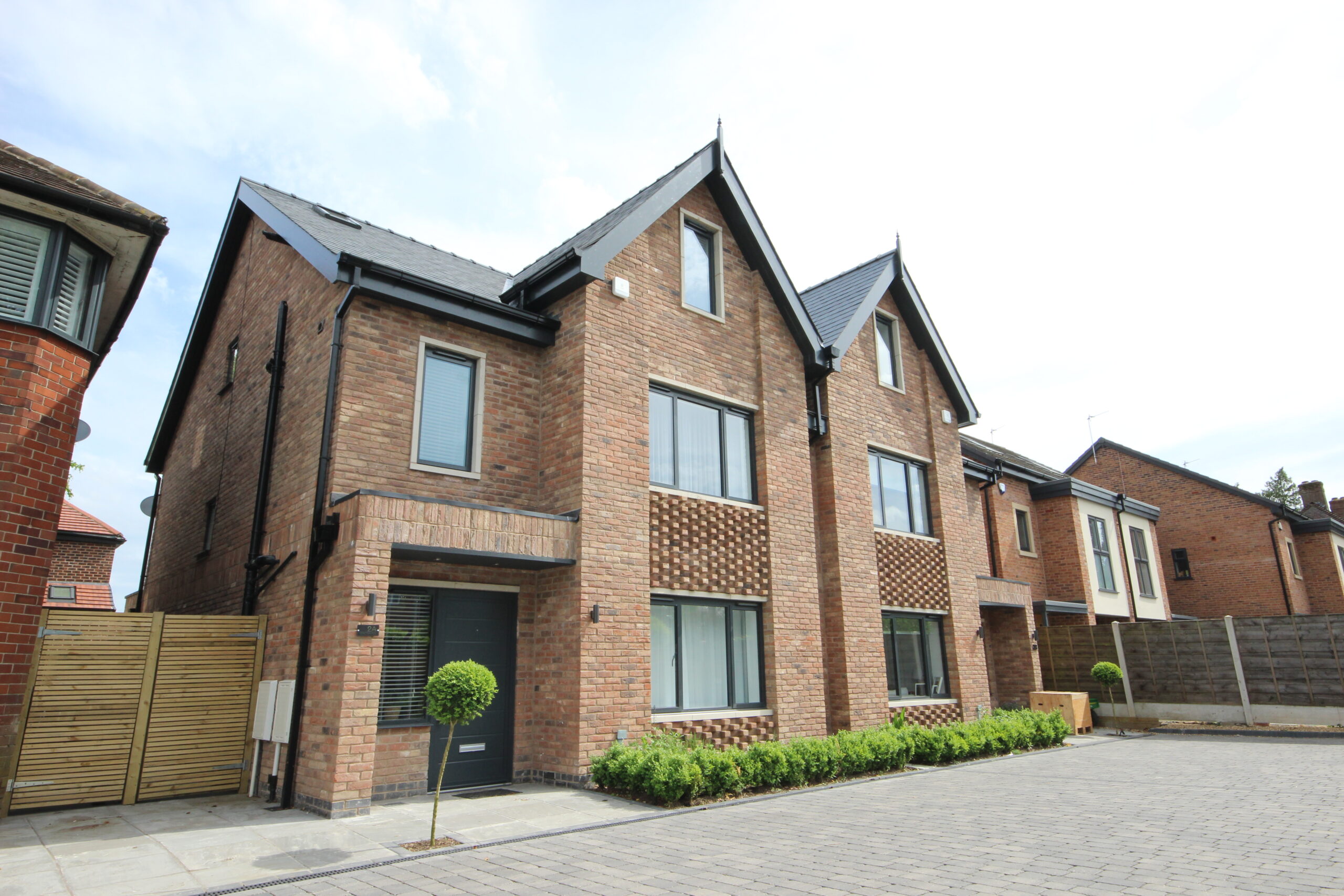 Front exterior of a completed Homelands home